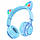 Навушники Bluetooth Stereo Hoco W39 Cute Cat Ear blue, фото 2