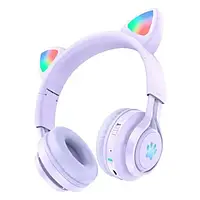 Навушники Bluetooth Stereo Hoco W39 Cute Cat Ear Purple