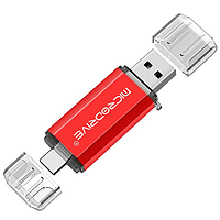 Металлическая USB Флешка 2в1 32GB Type-C/USB 2.0 для телефона/компьютера OTG MicroDrive Красный