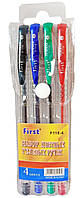 Ручки гелевые разноцветные (1 мм, набор 4 цвета) First F118-4