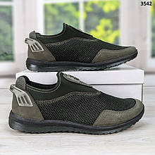 Кросівки чоловічі мокасини літні сітка хакі Dago Style
