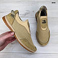 Кросівки чоловічі мокасини літні сітка пісочного кольору Dago Style 3542, фото 4
