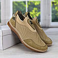 Кросівки чоловічі мокасини літні сітка пісочного кольору Dago Style 3542, фото 7