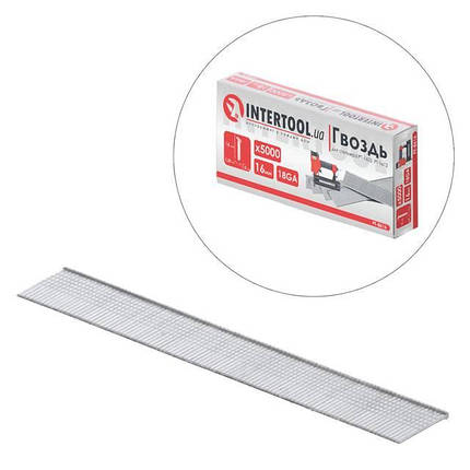 Цвях для степлера, 16 мм, 1.0*1.25 мм, 5000 шт./пач. INTERTOOL PT-8616, фото 1