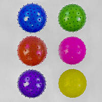 Мяч резиновый массажный 6 цветов, диаметр 24 см, 70 г, C40285