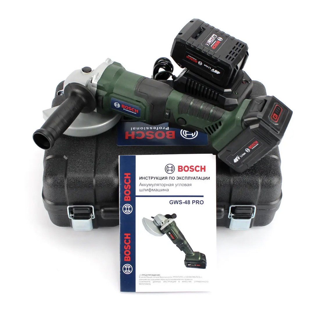 Акумуляторна болгарка Bosch GWS-48 PRO 48 V, 6 Ah, КШМ Бош, шліфмашина, з регулятором обертів