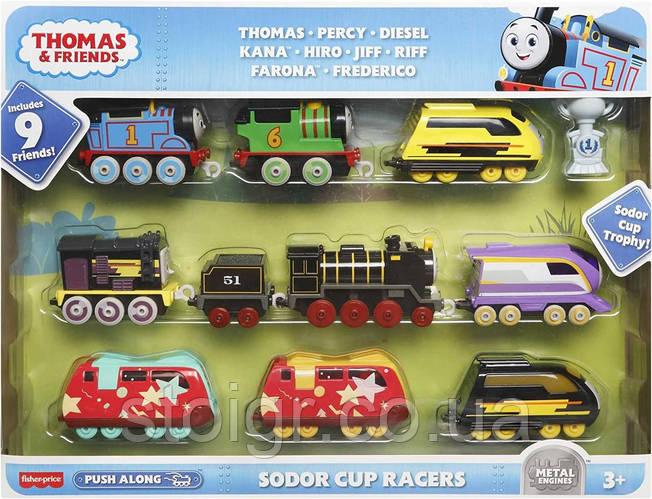 Томас и друзья паровозики 9 штук Thomas and Friends Sodor Cup Racers ...