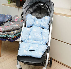 Матрасик у коляску / Ортопедичний вкладиш для автокрісла / Вкладиш у стілець для годування Lari блакитний