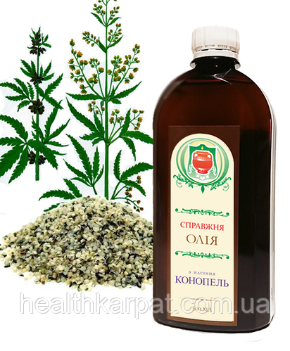 Олія коноплі перший холодний віджим 500 мл "Справжня олія", фото 1