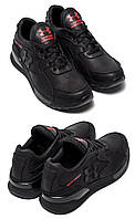 Мужские кожаные кроссовки Under Armour Black, кожаные мужские кеды черные повседневные, Мужская обувь