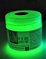 Светящаяся люминесцентная краска PRO 50 мл акрил / Акриловая светящаяся краска Green