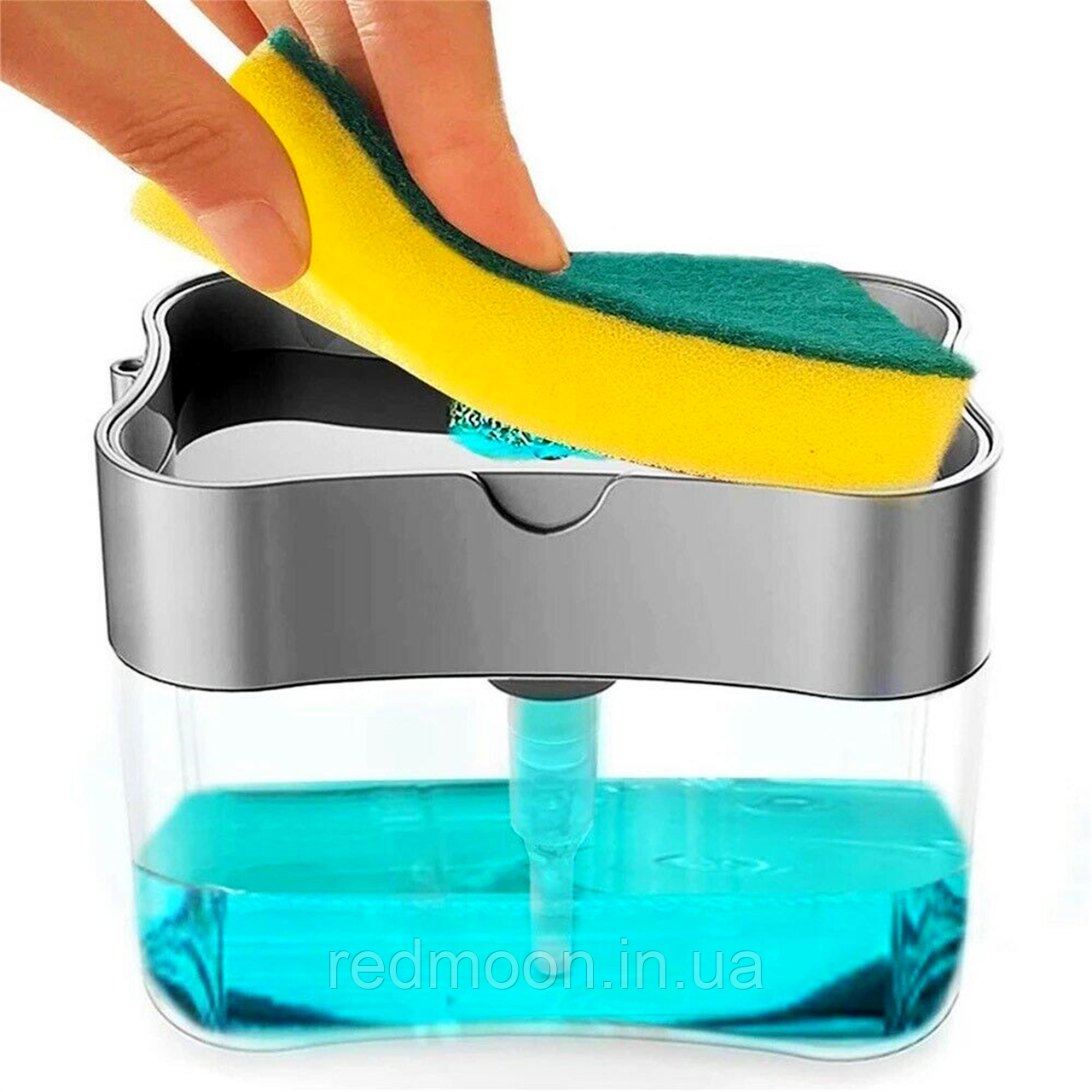 Диспенсер для миючого засобу з підставкою для губки Soap Pump Sponge / Дозатор для мила