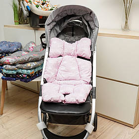 Матрасик у коляску / Ортопедичний вкладиш для автокрісла / Вкладиш у стілець для годування Lari Рожевий