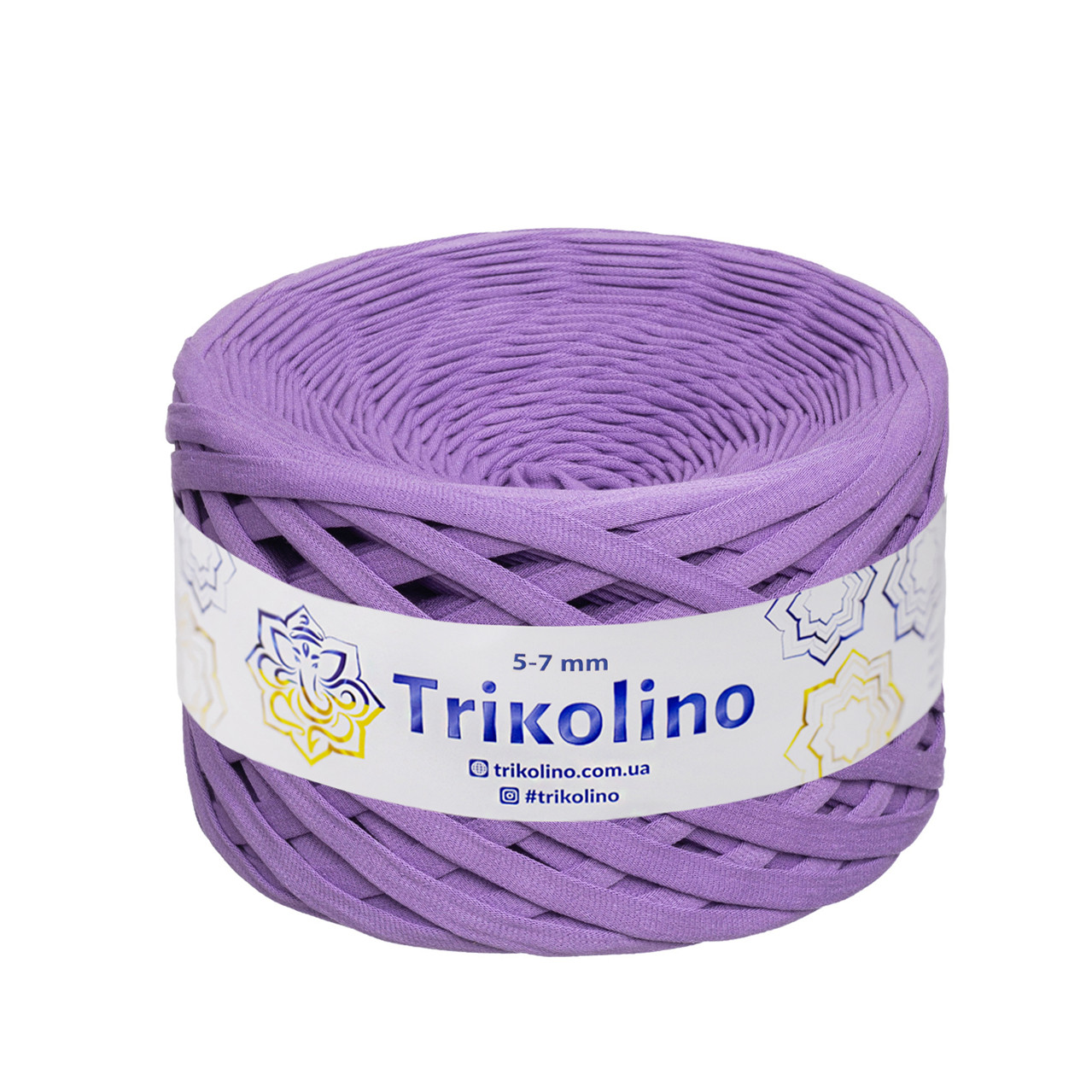 Трикотажна пряжа Trikolino, 5-7 мм., 100 м., Бузок, нитки для в'язання