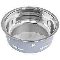 Миска для собак котів Taotaopets 131120 металева (Gray 120 мм)