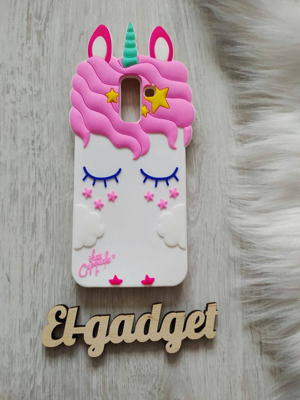 

Чехол на Samsung Galaxy А6 plus A605 3D Единорог белый