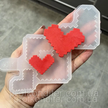 Ексклюзив. Силіконовий молд для шоколаду та ін "Серця майнкрафт", фото 1