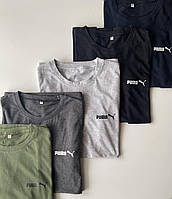 Мужская футболка PUMA хлопковая, спортивная, легкая футболка из натуральной ткани