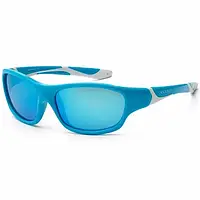 Дитячі сонцезахисні окуляри Koolsun бирюзово-білі серії Sport 3+ KS-SPBLSH003