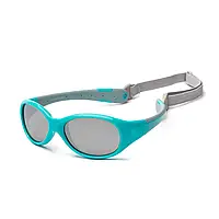Дитячі сонцезахисні окуляри 0+ Flex Koolsun KS-FLAG000 бирюзово-сірі