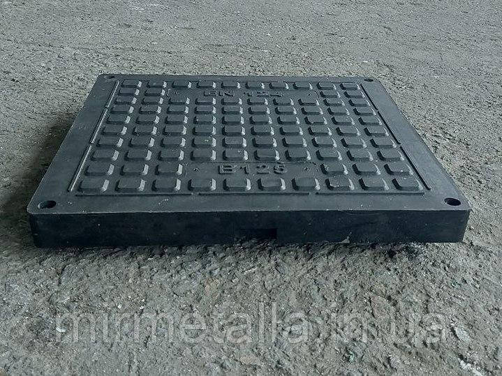 Кришка люка каналізаційного квадратного середнього 740*740 (В125) 12,5 т чорний