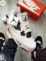 Белые мужские кросcовки Nike Jordan, демисезонные кроссовки мужские Найк Джордан, белые мужские кроссовки кожа