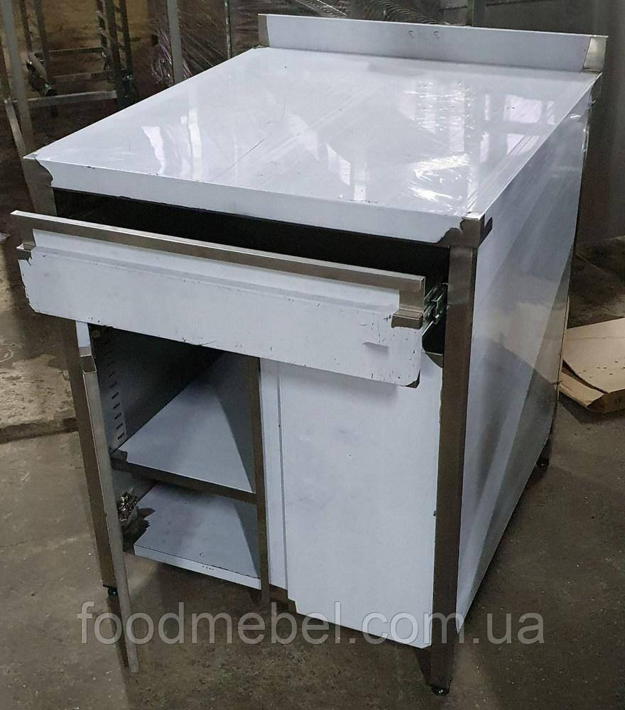 Тумба з шухлядою і регульованою полицею з нержавіючої сталі, фото 1