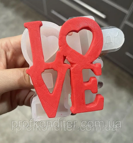 Ексклюзив. Силіконовий молд для шоколаду та ін "LOVE", фото 1
