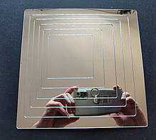 Дзеркальні пластикові наклейки Квадрати набір 6 шт (від 20 до 7.4 см), фото 4