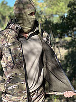 Армейская военная куртка в цвете мультикам Softshell (не промокаемая, не продуваемая + утепление слоем флиса)