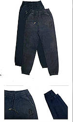 Мом джинси Ластівка жіночі широкі Стрейч Норма M L XL XXL однотонні Китай манжети та пояс на гумці Оптом