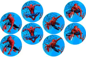 Наклейки круглі з героями Людина Павук, 45 мм