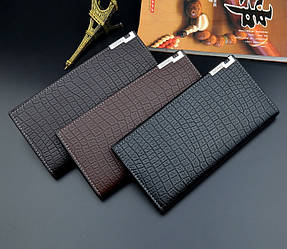 Чоловічий вертикальний гаманець-клатч у стилі рептилії (під крокодила)