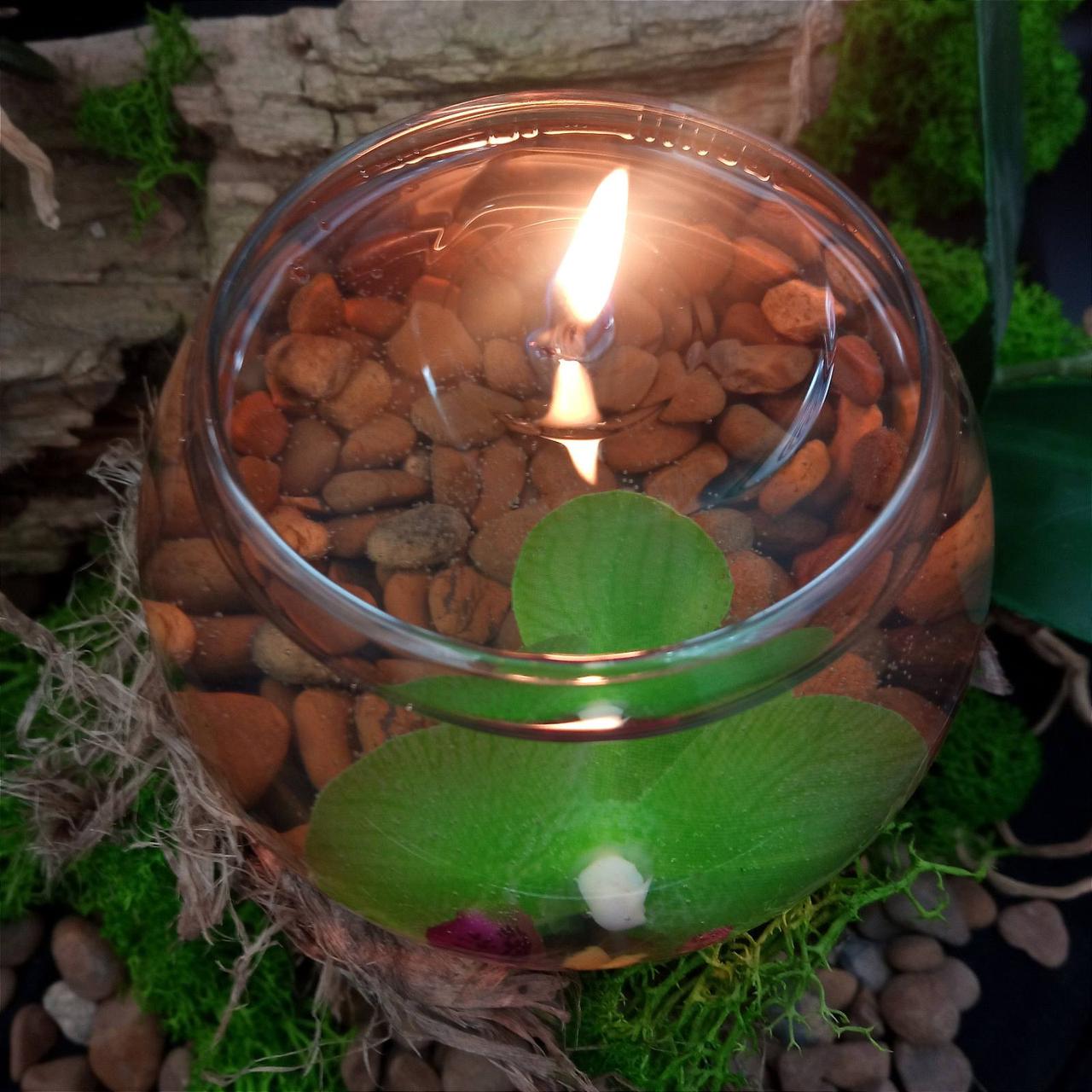 Декоративная гелевая свеча Чародейка шар зеленая орхидея 4105-4 - фото 3 - id-p688108490