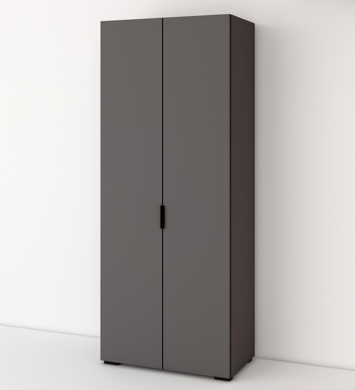 Сучасна шафа з полицями та штангою для одягу в прихожу C8-80 Сан Маріно (5 варіантів кольорів) графіт