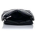 Жіноча сумка Шейла (24х16х7см), з ремінцем та ланцюжком, Чорна / Жіноча стьобана сумка-клатч через плече, фото 10