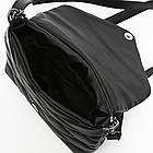 Жіноча сумка Шейла (24х16х7см), з ремінцем та ланцюжком, Чорна / Жіноча стьобана сумка-клатч через плече, фото 9