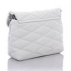 Жіноча сумка кросбоді (24х16х7 см) з ремінцем, Шейла, Біла/Смочка з ланцюгом через плече/Стебнований клатч, фото 4