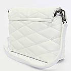 Жіноча сумка кросбоді (24х16х7 см) з ремінцем, Шейла, Біла/Смочка з ланцюгом через плече/Стебнований клатч, фото 7