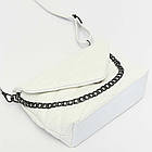 Жіноча сумка кросбоді (24х16х7 см) з ремінцем, Шейла, Біла/Смочка з ланцюгом через плече/Стебнований клатч, фото 9