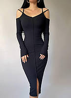 Трикотажное женское платье Кайли с открытыми плечами Smf7980