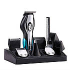 Машинка для стрижки волосся 11в1, акумуляторна, з USB-зарядкою, Geemy GM-562 / Бездротова бритва-триммер, фото 4