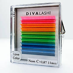 Вії Divalashpro COLOR NEON Collection C+ 0.07 11 мм