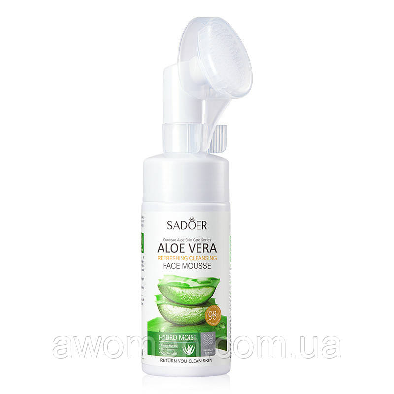 Пінка для вмивання Sadoer Aloe з 98% екстрактом алое 120 ml