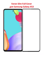 Стекло защитное 0.3 mm Veron Slim Full Cover для Samsung Galaxy A52 (525F) прозрачное с черной рамкой