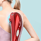 Ручний інфрачервоний масажер для тіла "Дельфін", 3 насадки, від мережі RF-889 (DL117), Червоний / Вібромасажер для спини, фото 6