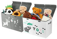 Коробка для зберігання дитячих іграшок (2 шт.) тканинна скриня, корзина органайзер для малюків