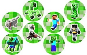 Наклейки з героями Майнкрафт Minecraft, 45 мм 1 шт