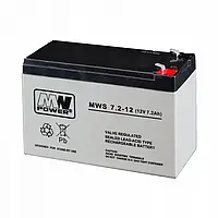 Аккумулятор MW Power MWS 7.2-12 (12V 7.2Ah) AGM для UPS | Акумулятор для сигналізації