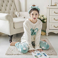 Женская Lesko пижама Mickey Mouse White + Green M домашний костюм